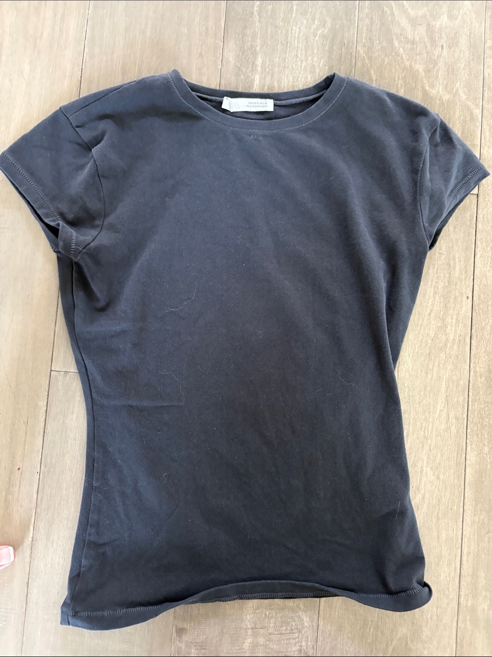 Zara Black Short Sleeve Crewneck Tee - Women's